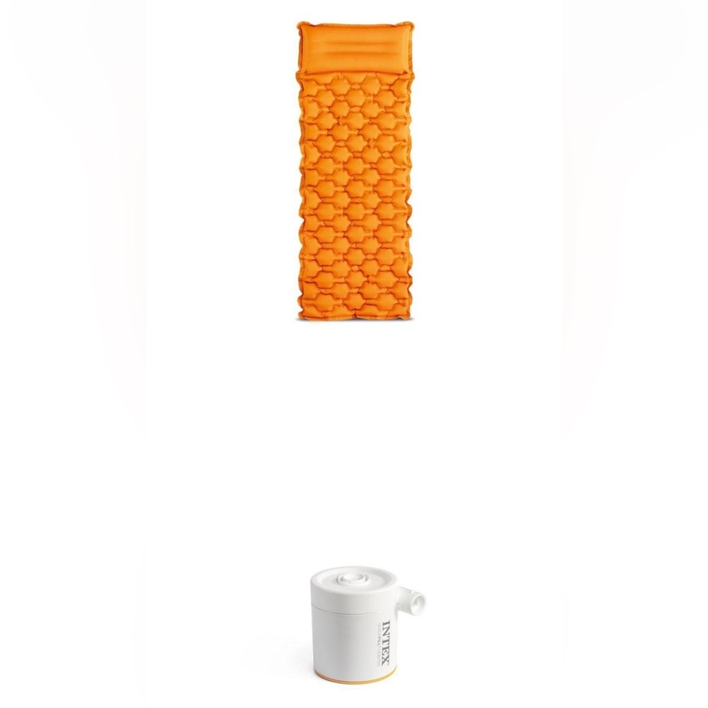 Intex Orange Outdoor Air Mat with Mini Pump
